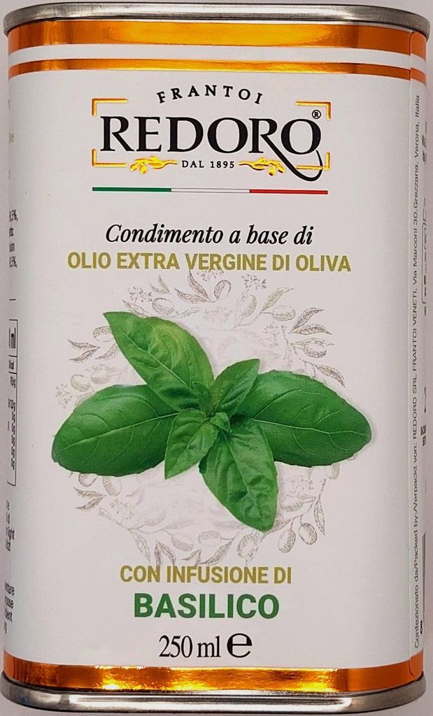 Olivenöl in Dosen mit Basilikum 250ml - Redoro