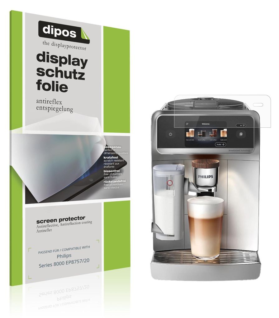 2x Schutzfolie für Philips Series 8000 EP8757/20 matt Displayschutzfolie Folie Display Schutz dipos