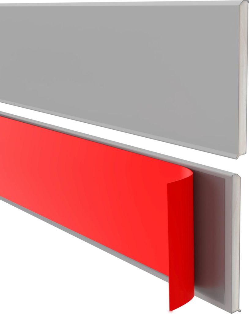 QUEST Selbstklebende PVC-Sockelleiste, glatt, 100mm, 10m, grau