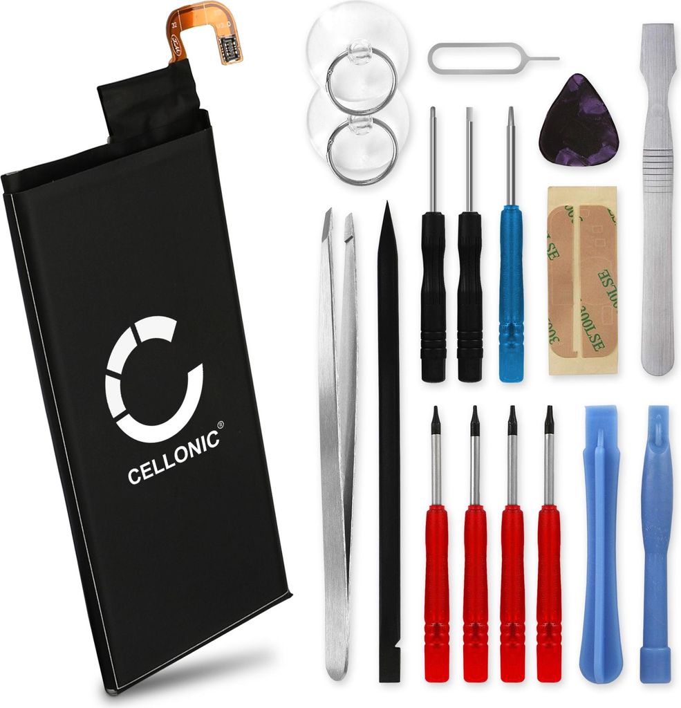 CELLONIC 1x Akku für Mobilfunk Kompatibel mit Samsung G925F Galaxy S6 Edge, EB-BG925ABA - (2600mAh, 3.8V) + Werkzeug-Set