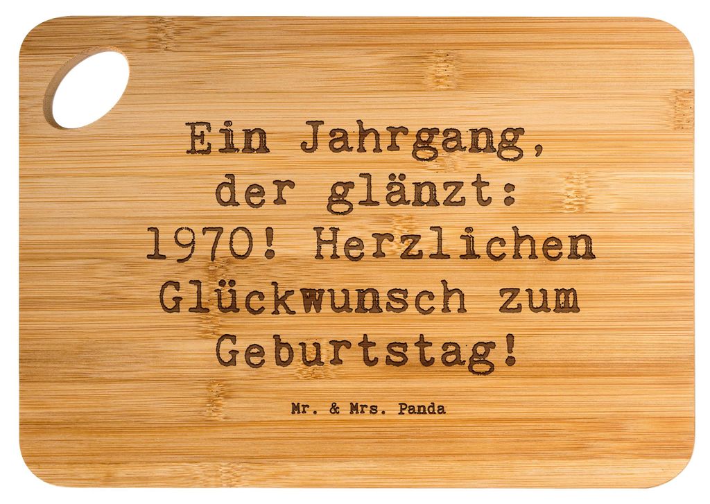 Mr. & Mrs. Panda Frühstücksbrett Spruch 1970 Geburtstag - Transparent - Geschenk, Schneidebrett, 50., Hackbrett, Glückwunsch, Alter, besonderes ...