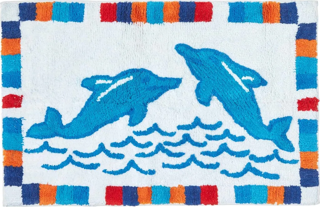 Tappeto per bambini HOMESCAPES Delfini 100% Cotone | Arredo Cameretta