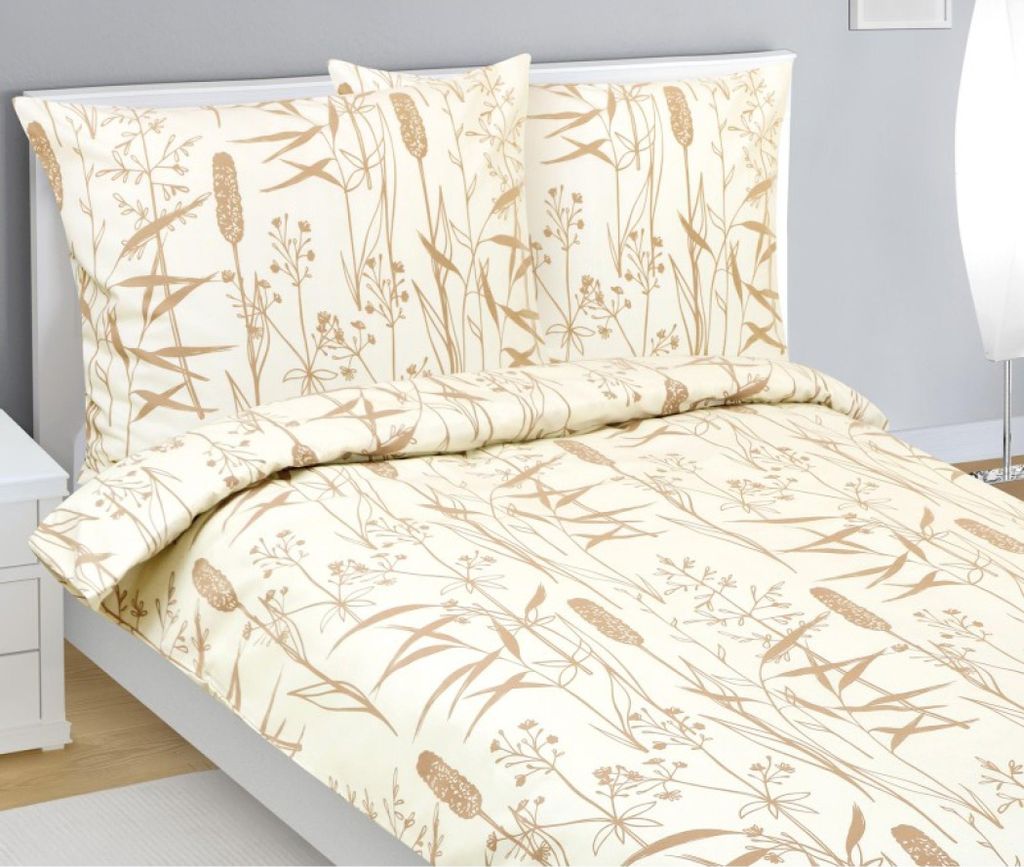 Flanell-Bettwäsche - Beige,braun - 140x200, 70x90