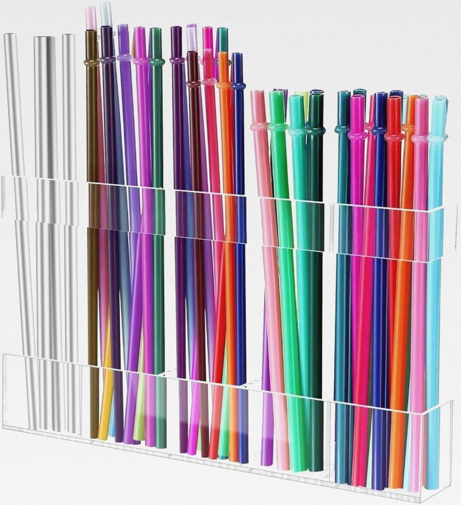 Acryl Schrank Strohhaltehalter - Durchsichtiger Strohhaltehalter Spender | Rührstäbchen-Organizer Und Schranktür-Aufbewahrung Für Stäbchen Gabeln