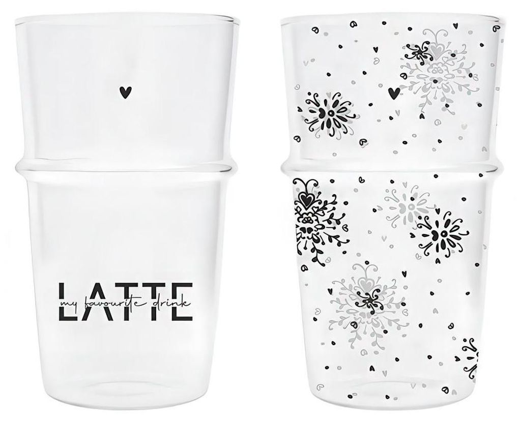 2er Set Trinkgläser, Cafe Latte Gläser LATTE & BLUMEN  Produktbild 