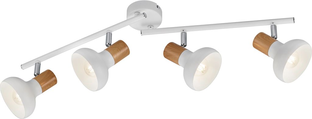 Lampa sufitowa LATIKA biała jasne drewno 4xE14x10W metal Zdjęcie produktu 