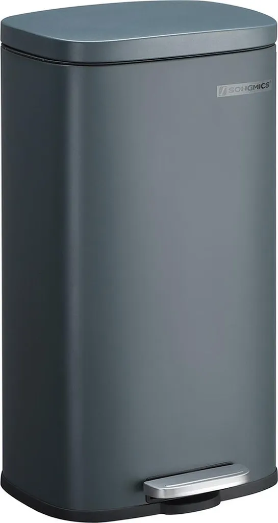 Finis les chocs bruyants : poubelle 30 l gris fumé à fermeture douce