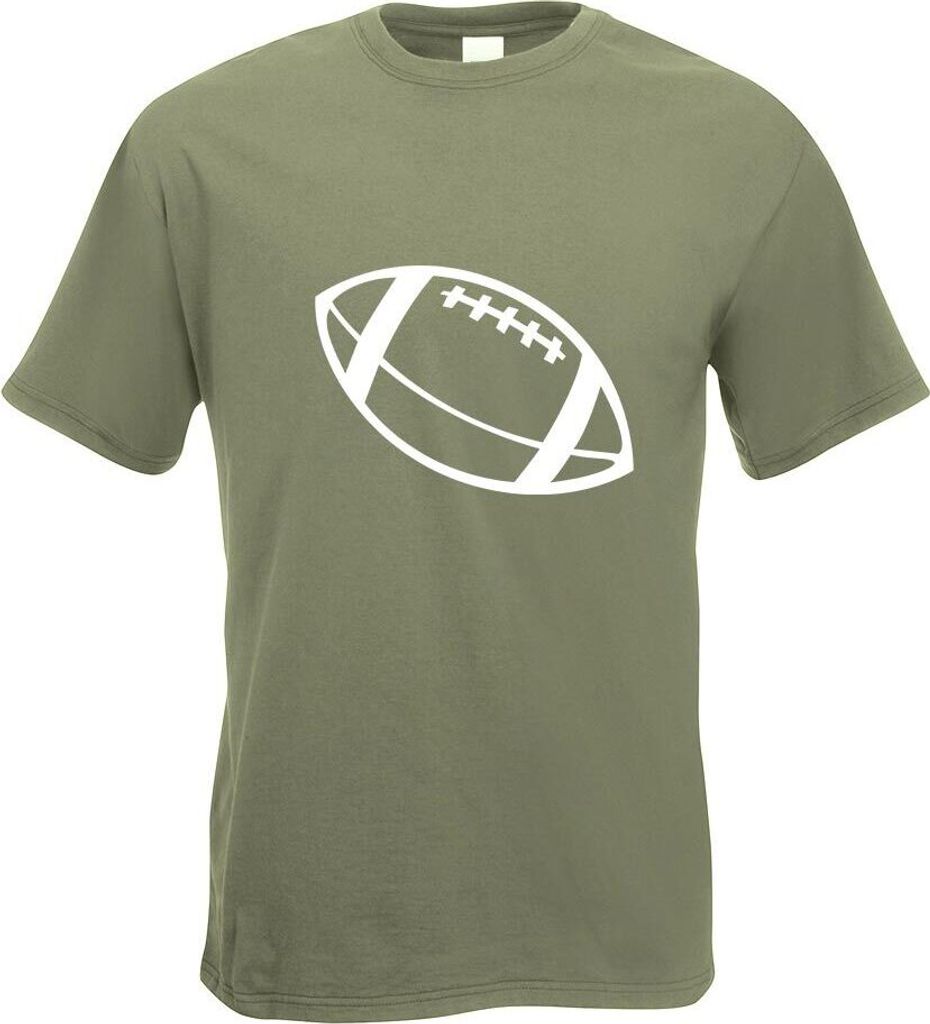 Kiwistar - T-Shirt - Olive - Football Motiv Bedruckt Funshirt Design Print - mit Motiv Bedruckt - Funshirt Design - Sport - Freizeit - Herren - S