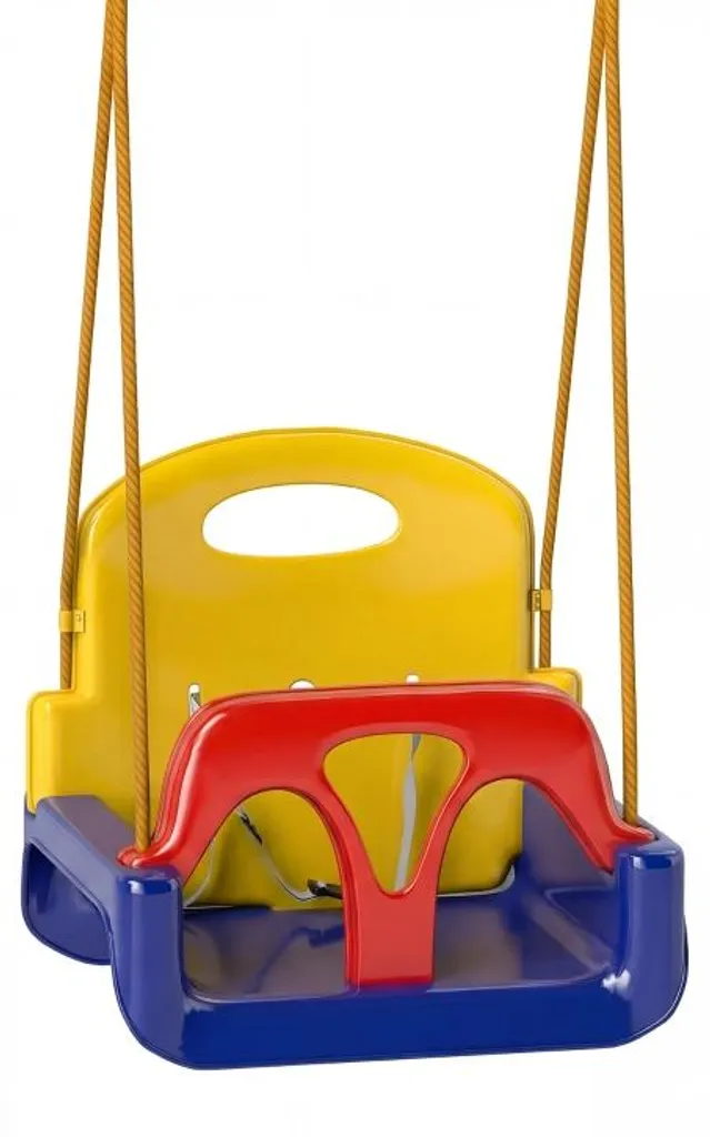 Balançoire bébé 3 en 1 réglable avec dossier et ceinture, 9-36 mois, bleu