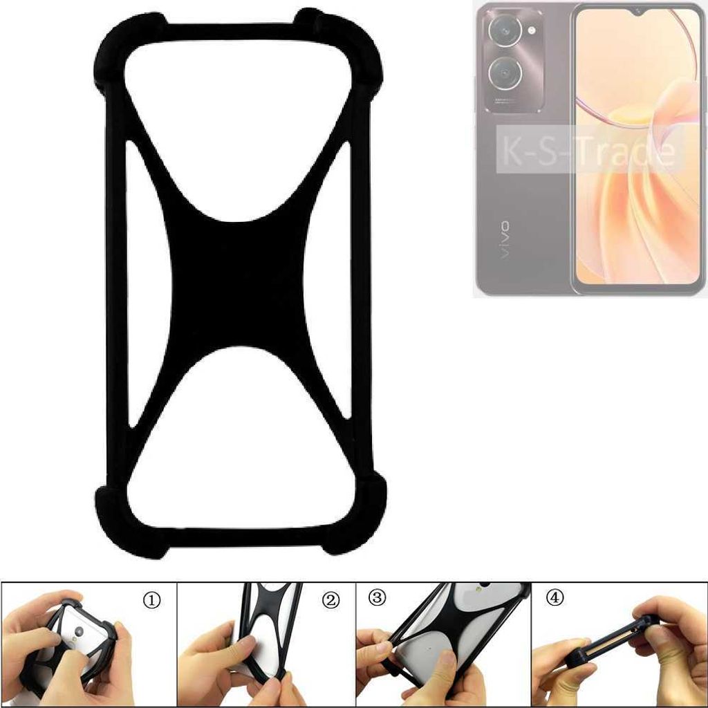 K-S-Trade Handy-Hülle Schutz-Hülle kompatibel mit Vivo Y28e 5G Silikon Bumper TPU Softcase Smartphone Stoßschutz, schwarz