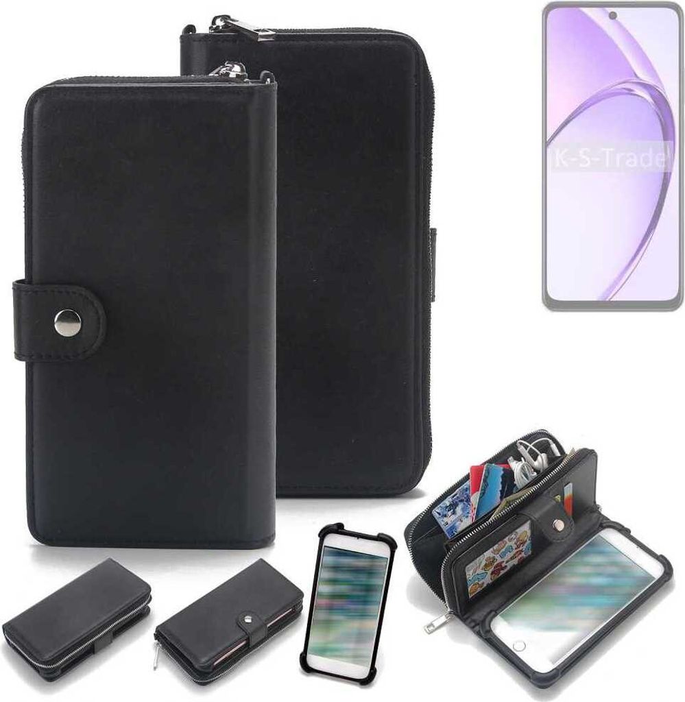 K-S-Trade 2in1 Handyhülle Schutzhülle kompatibel mit Oppo A3x PKD130 & Portemonnee Cover Handy Hülle Case Etui Geldbörse Wallet Bookstyle Hülle