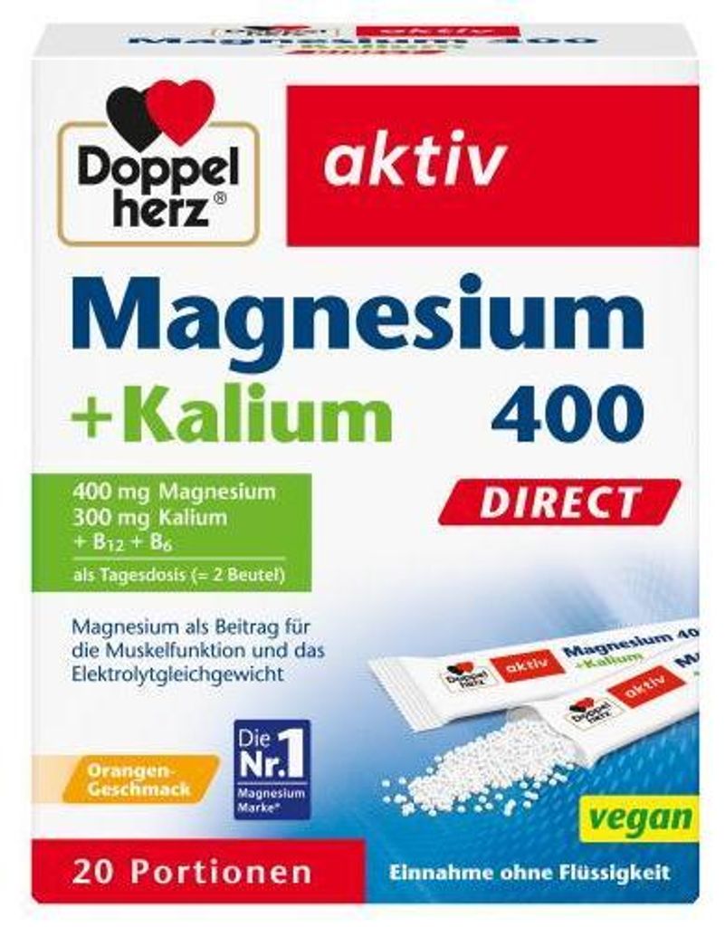 Doppelherz Magnesium+Kalium Direct vrecúško 20 ks Obrázok produktu 
