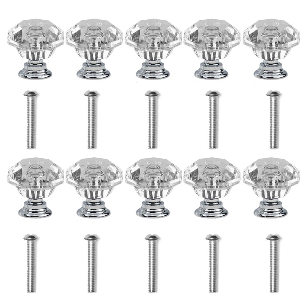 10pcs 30mm K9 K9 Kristallglas Zinklegungslegungsknöpfe für Türschrankschublade-Klar