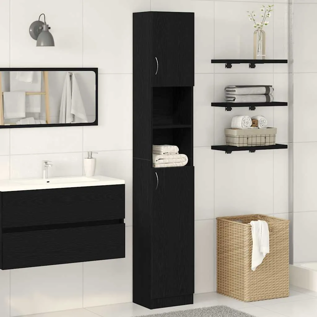 Armadietto Bagno SYFAX™ Rovere Nero 190cm - Mobile Alto di Design