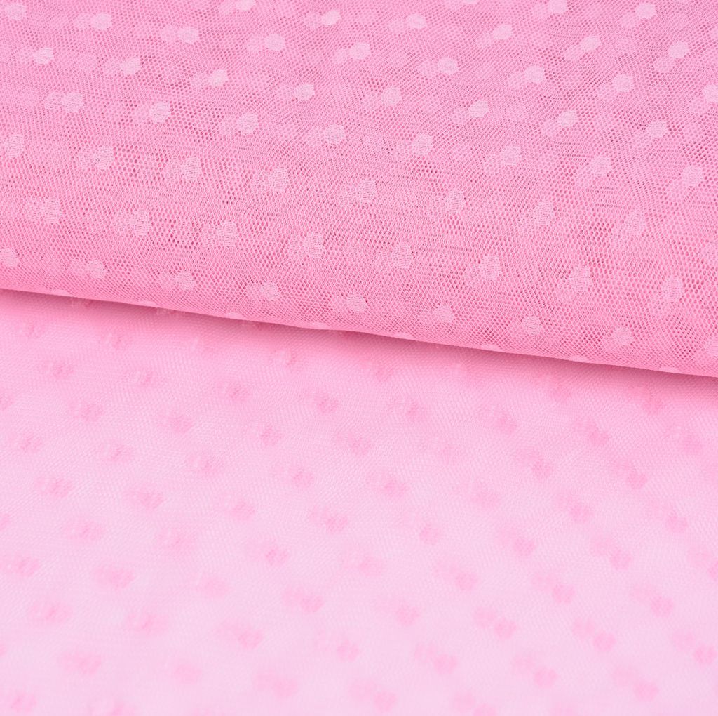 Tüll weich Brauttüll Punkte rosa 1,60m