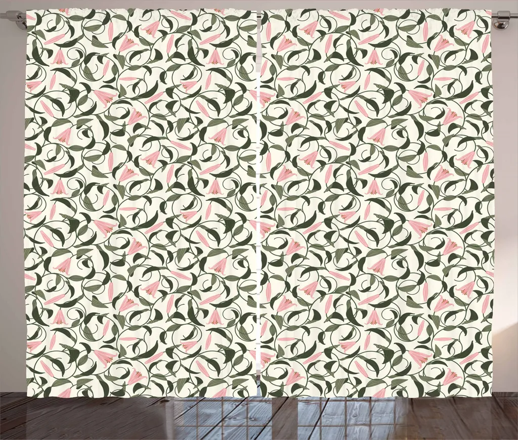 Tenda ABAKUHAUS Gigli Intrecciati: Arredo Rustico Verde e Rosa