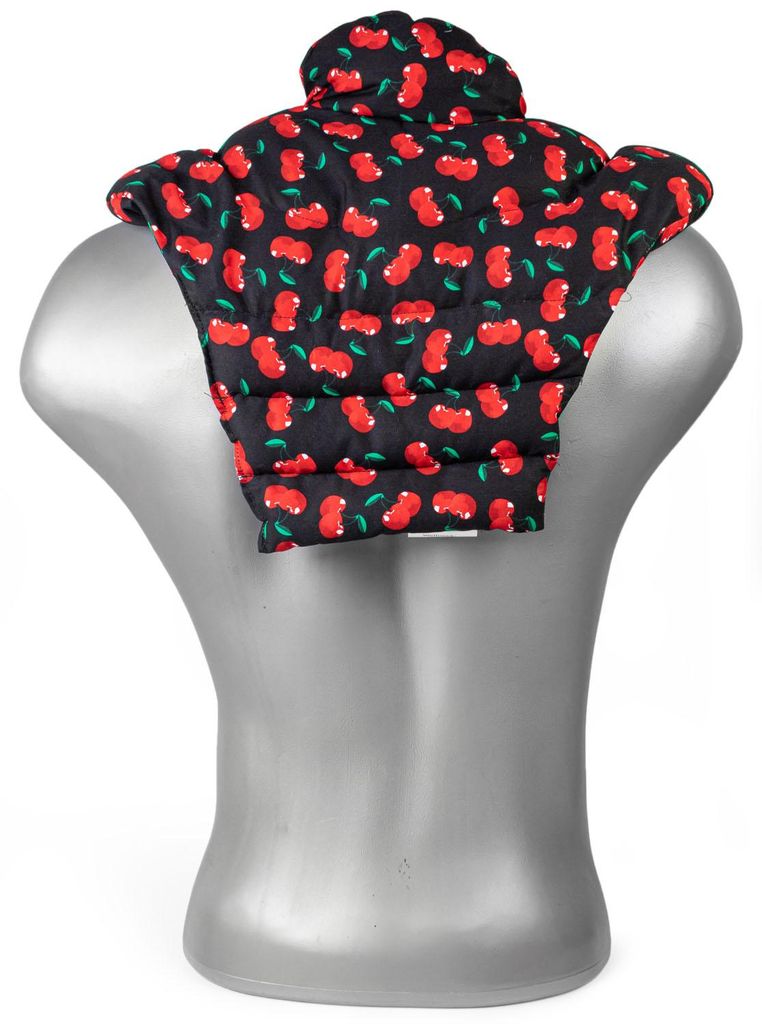 Nackenhörnchen HWS - Nacken + Schultern + Rücken - cherry-black Rapssamenkissen - Nackenkissen Wärmekissen