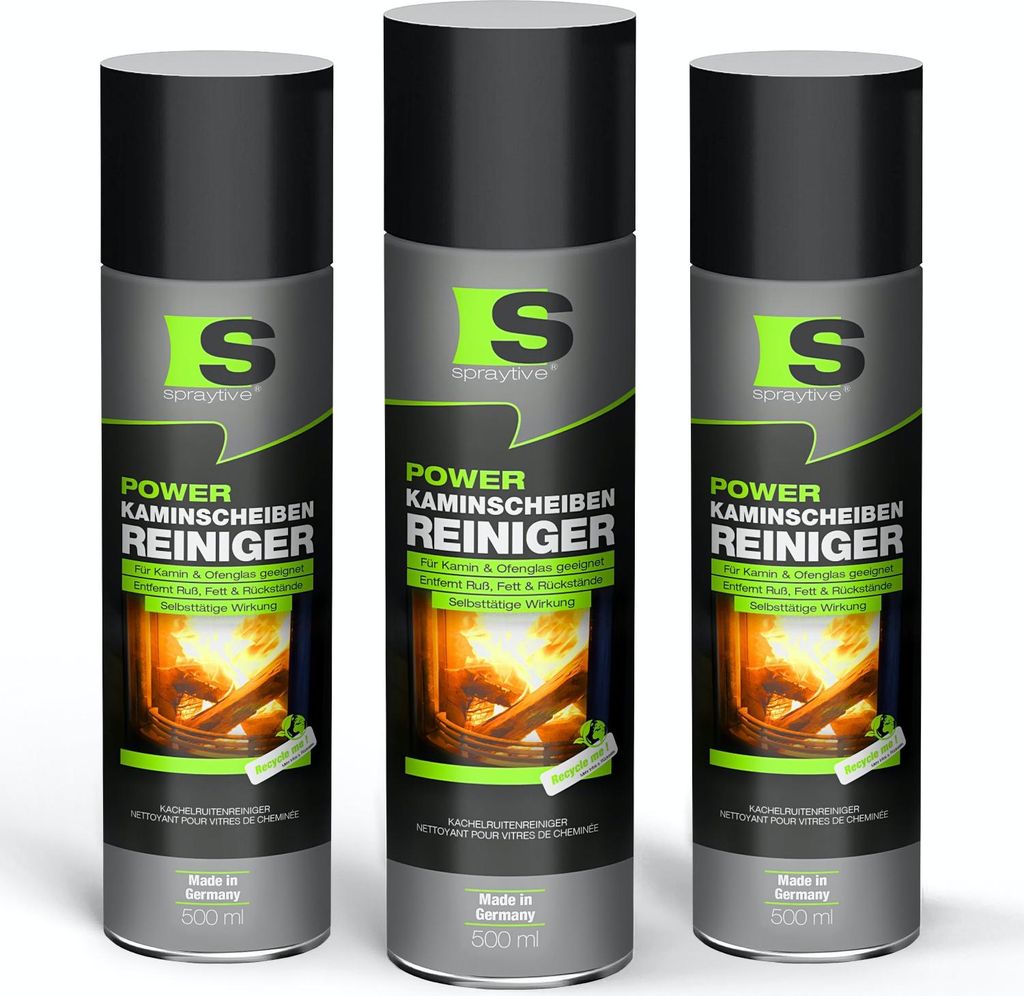 Spraytive 3x 500ml Power-Kaminscheibenreiniger – Produktbild 