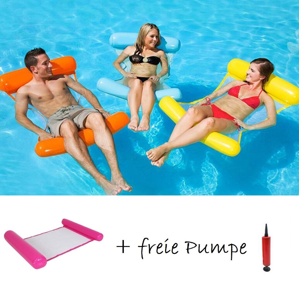 Details about  / Aufblasbare Wasserhängematte Luftmatratze Pool Bett Schwimmliege Stuhl mit Pumpe