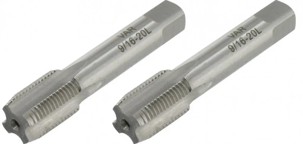 Set de 2 Tarauds 20 mm Var Outil Argent en Acier Robuste Taille Unique