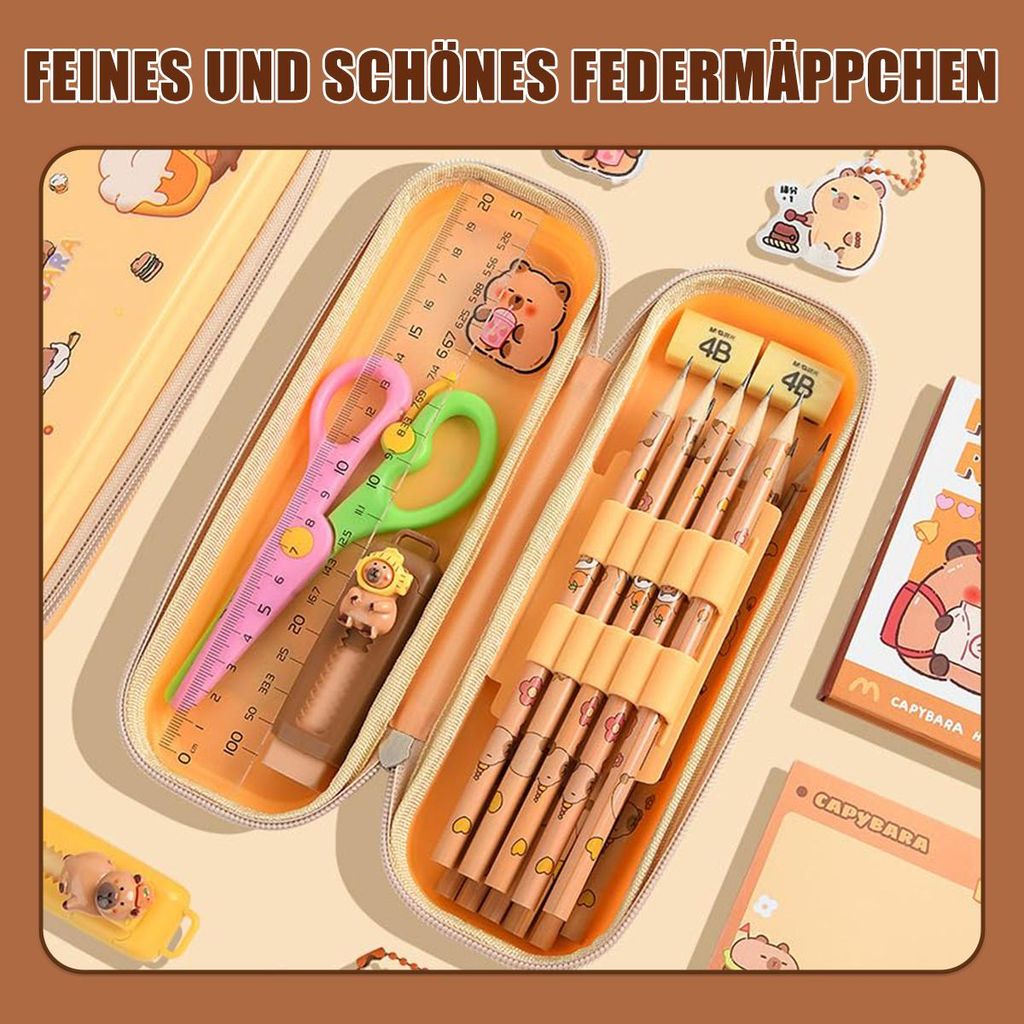 Festivalartikel Federmäppchen Süßes 3in1 Kinder-Schulmäppchen Kätzchen