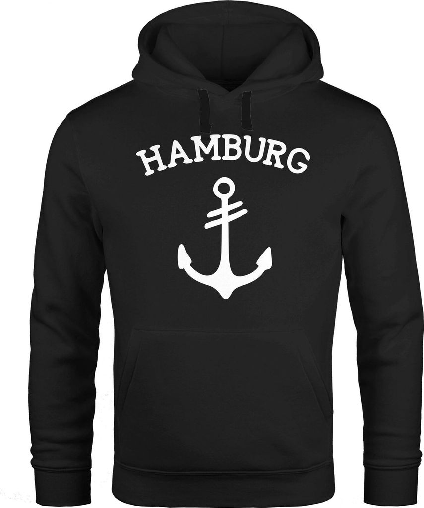 Hoodie Herren Anker Hamburg 2 Kapuzen-Pullover Moonworks schwarz XL