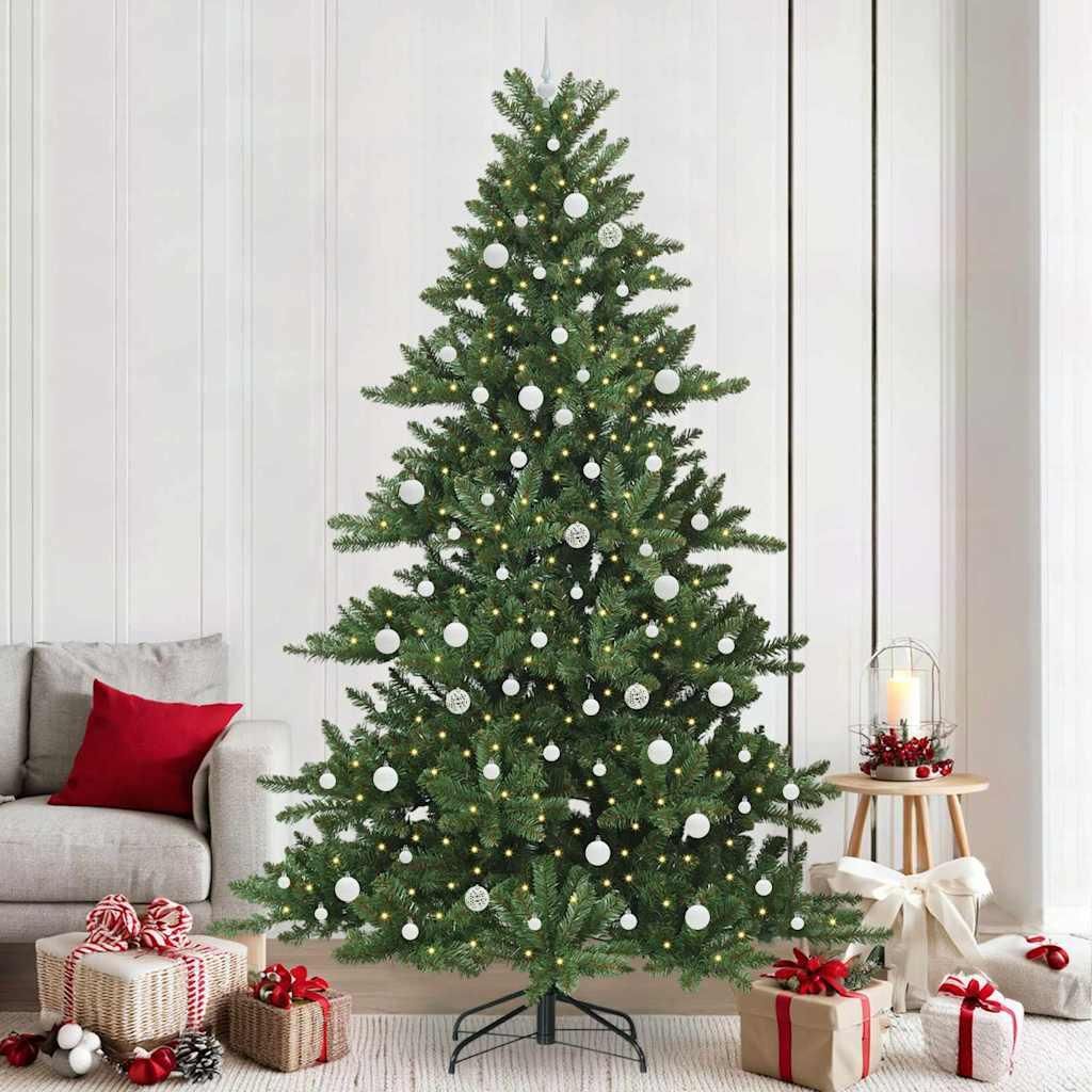 Möbel Künstlicher klappbarer Weihnachtsbaum mit 300 LEDs 240 cm PVC - Weihnachtsgirlanden 3397695