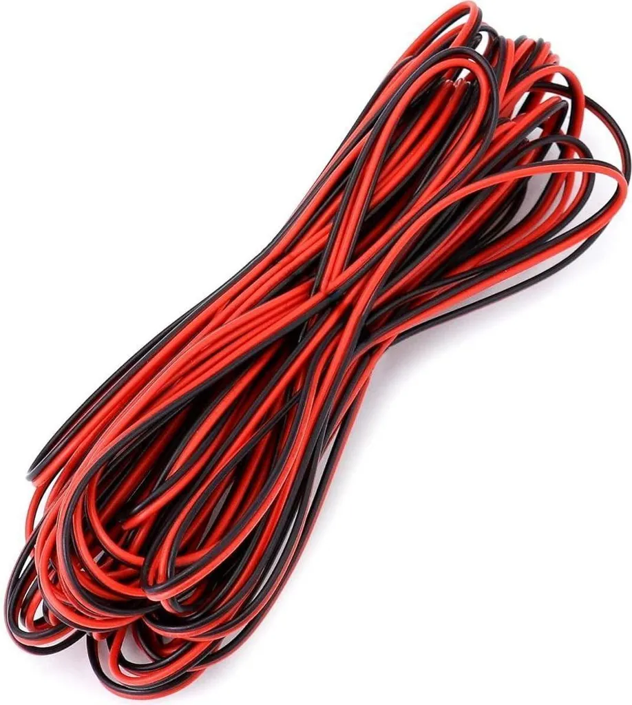 Câble LED 10m en cuivre étamé 22AWG QWORK souple rouge et noir