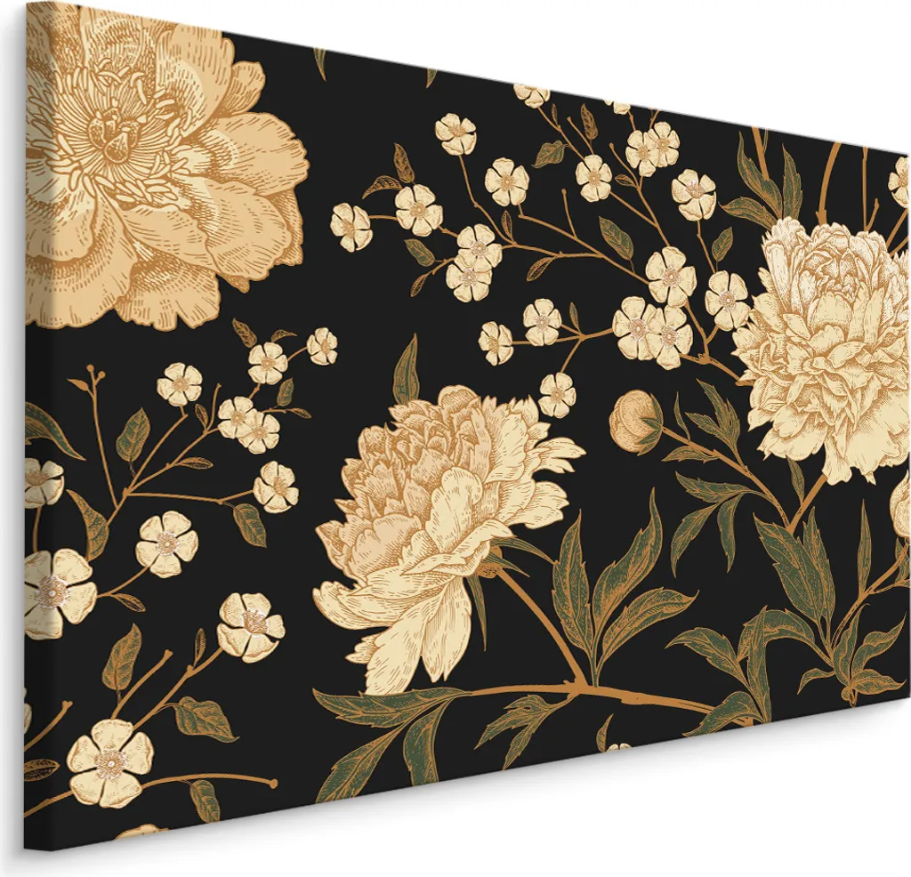 Carta da Parati Fiori Natura Peonie 90x60 - Canvas Artistico XXL