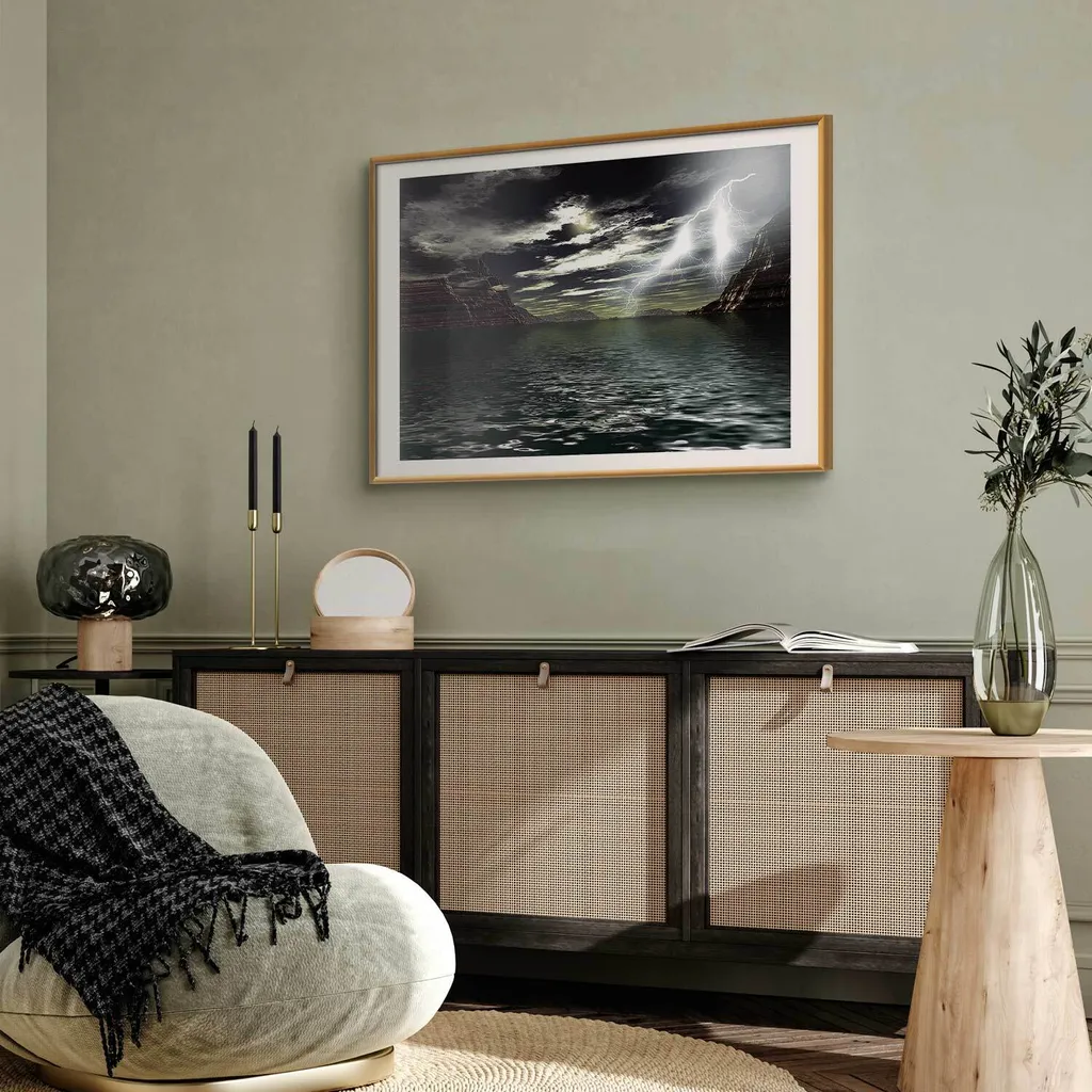 Poster Storm 60x40 cm con cornice dorata con margine - 2