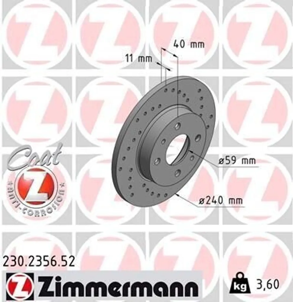 Disque de Frein de Remplacement pour Fiat Idea, Bravo et Lancia Musa