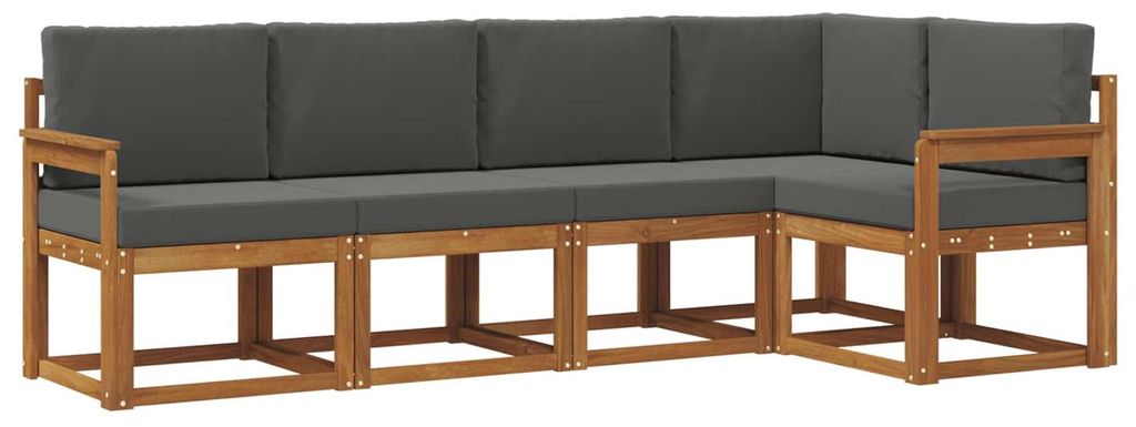 vidaXL Outdoor-Sofagarnitur mit Kissen 5 pcs Natur und Anthrazit