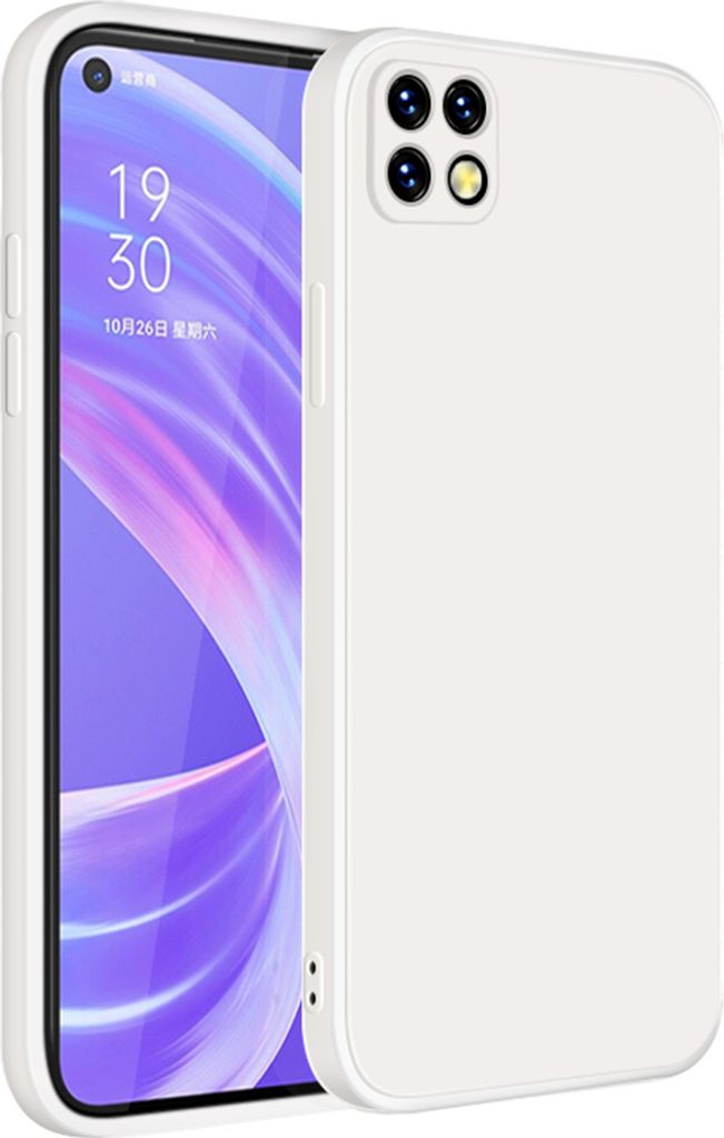 OPPO A72 5G Hülle, LaimTop Slim Liquid Silikon Gel Gummi Schutzhülle für OPPO A72 5G Weiß