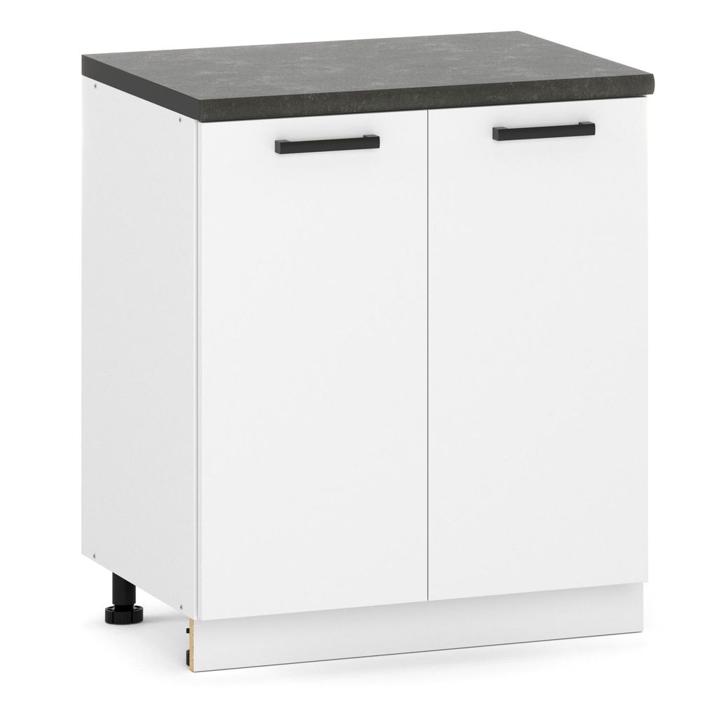 ULWEHOME | Unterschrank 80 cm Weiß matt, Küchenunterschrank Produktbild 