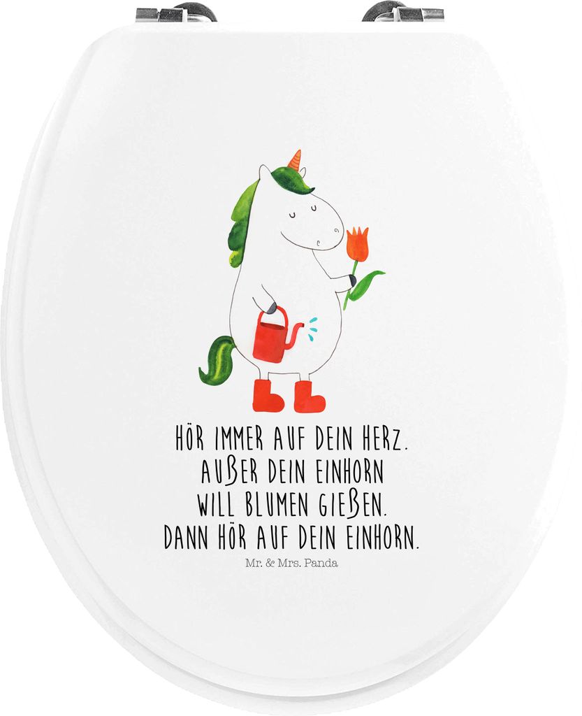 Mr. & Mrs. Panda klo deckel Einhorn Gärtner - Weiß - Geschenk, WC Sitz, Klo-Deckel, Blume, Klodeckel, Unicorn, Garten, Einhörner, Stiefel, WC-Sitz