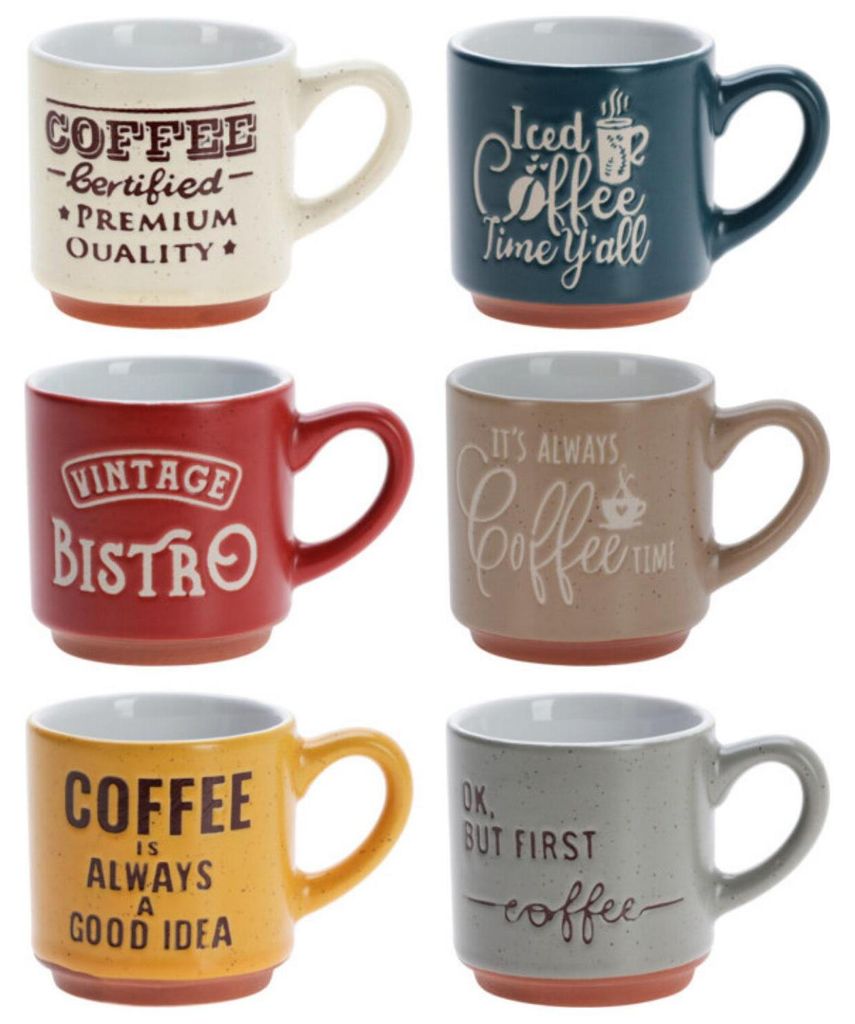 Siaki Kaffeebecher Lungo - 6er-Set - Steingut - glanzend - Produktbild 