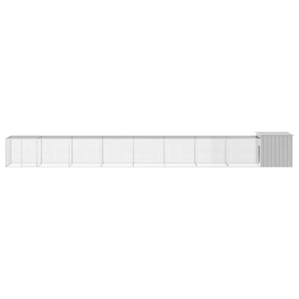 vidaXL Hühnerkäfig Grau 900x91x100 cm Verzinkter Stahl