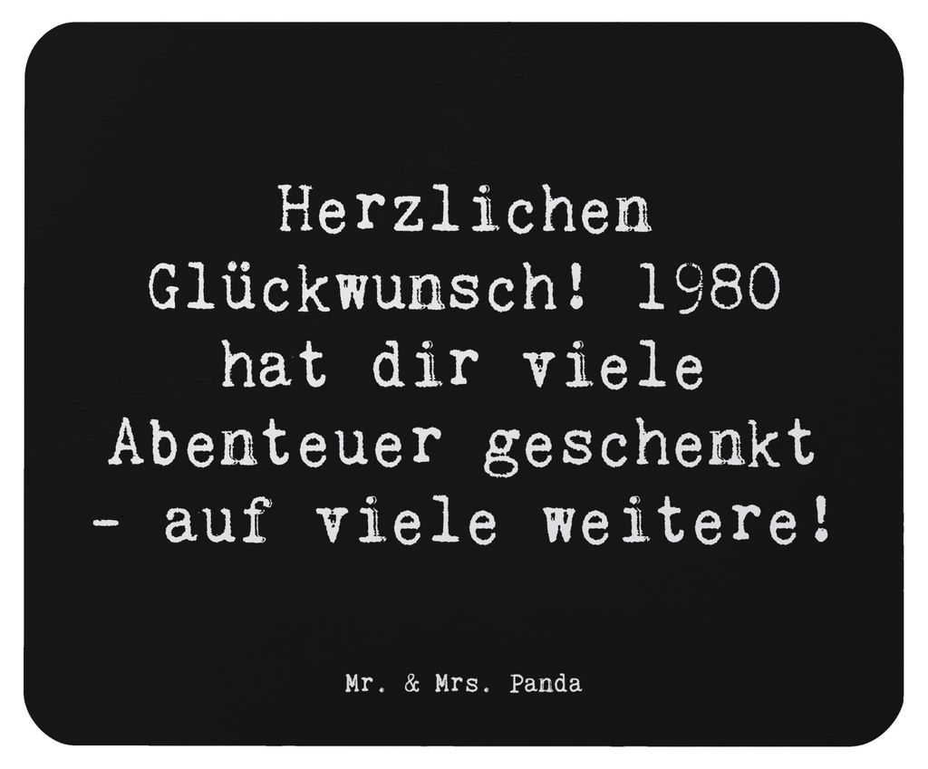 Mr. & Mrs. Panda Mauspad Spruch 1980 Geburtstag Abenteuer - Schwarz - Geschenk, Jahrgang, laptop, liebevolle Geschenke, Mousepad, Happy Birthday, A...