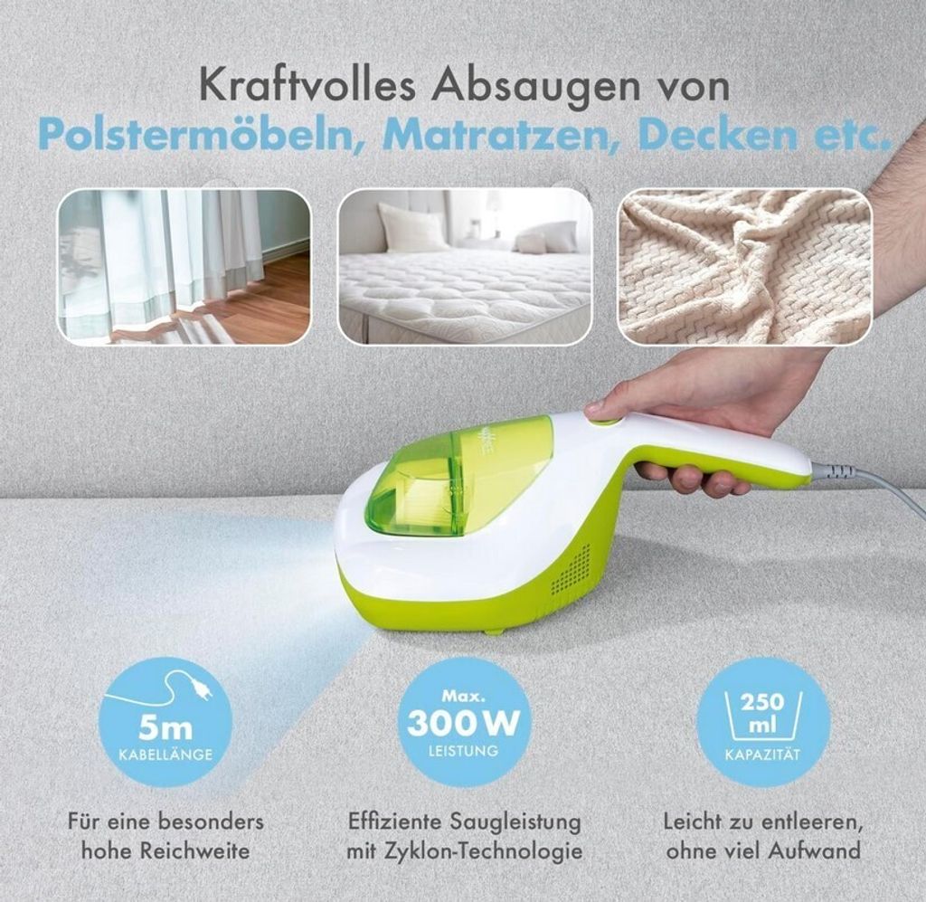 MAXXMEE Milben-Handstaubsauger Kompakt Antimilben-Sauger Produktbild 10