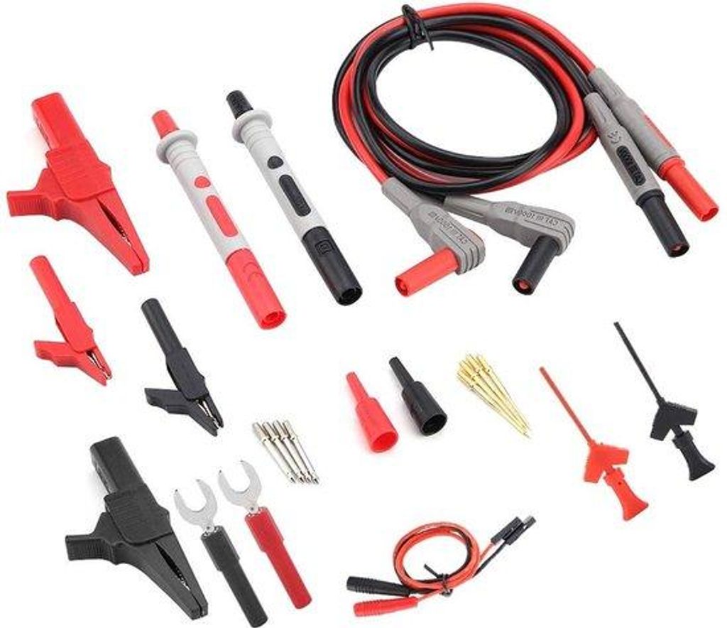 Elektronischer Kabel für digitale Multimeter mit Krokodilklemmen und austauschbaren Messpunkten