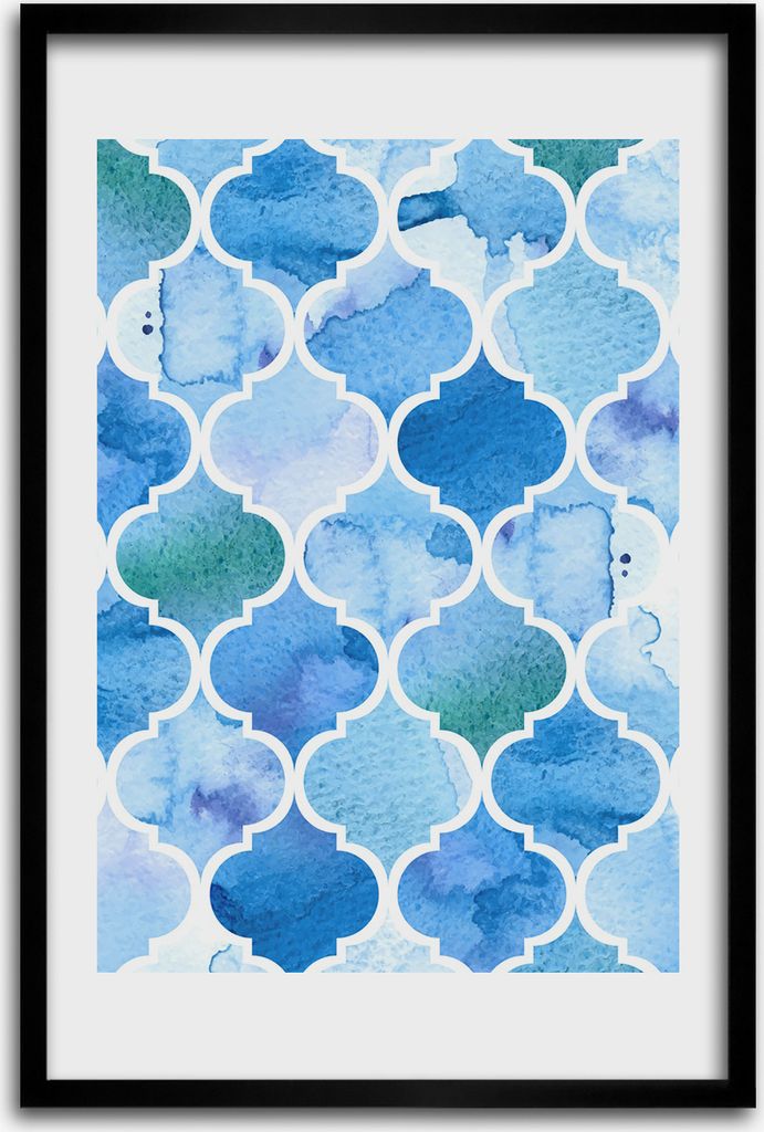 Bild - Bilderrahmen - 40 cm x 60 cm - MDF - Rahmen - Wandkunst - Marokkanischer Hintergrund