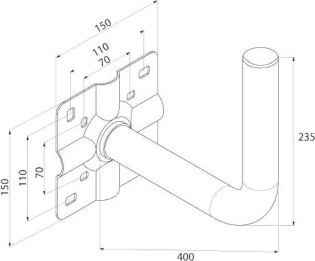 Support parabole pour balcon USBC-38/400-H idéal pour espace restreint - 2