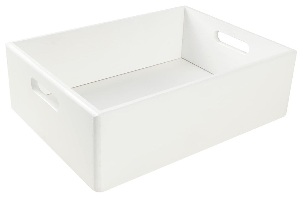 Creative Deco Grote Effen Houten Doos Kist Wit, 40 x 30 x Productafbeelding 