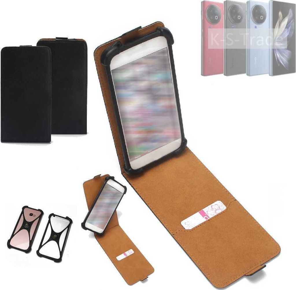 K-S-Trade Handyhülle Schutzhülle kompatibel mit Vivo X Fold 2 Hülle Case Cover Flip Style Bumper schwarz 1x