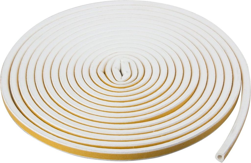 TRIXES Fensterdichtung - Zugluftstopper - weißer Moosgummi - 6mm x 9mm x 5m - TT78