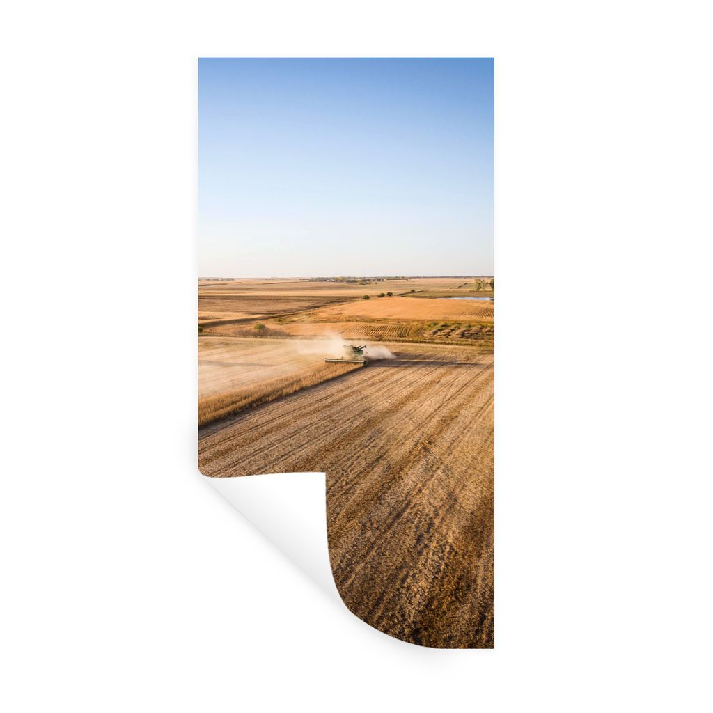 MuchoWow Wandtattoo Wandsticker Wandaufkleber Feld - Bauernhof - Traktor - Landwirt - Landleben 40x80 cm Selbstklebend und Repositionierbar - Rep...