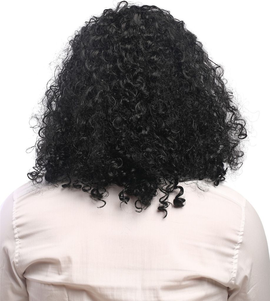 WIG ME UP Lockenperücke - Super Volumen Karneval Fasching 55cm Schwarz