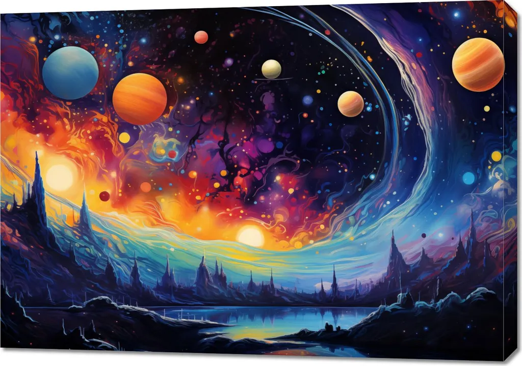 Quadro 100x70 cm Orchestra Intergalattica | Arte Moderna Spaziale