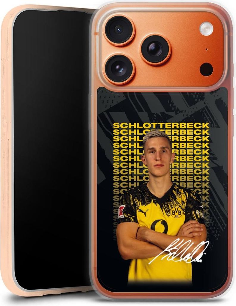 DeinDesign Handyhülle für Apple iPhone 17 Pro Max Silikon Hülle Case Smartphone Schutzhülle BVB Borussia Dortmund Nico Schlotterbeck