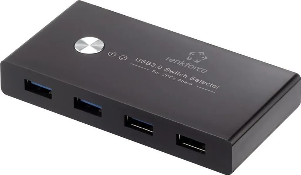 Switch USB 2 PC pour Partage Clavier Souris avec Hub 4 Ports Renkforce